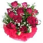 Dozen red Roses in a bouquet