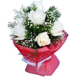 White Roses in a bouquet