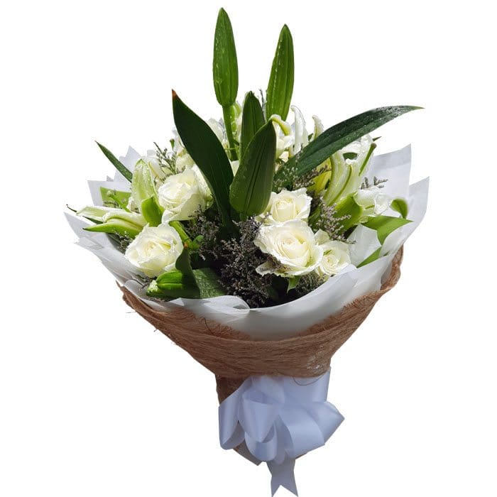 White Roses & Lilies Bouquet