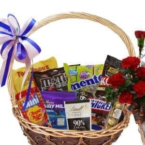 Chocolate & Candy Gift Basket close-up
